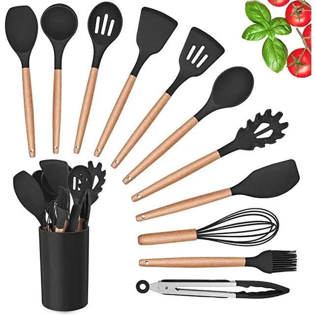 Kit de Utensílios de Cozinha com 12 Peças / BPA Free 🍴