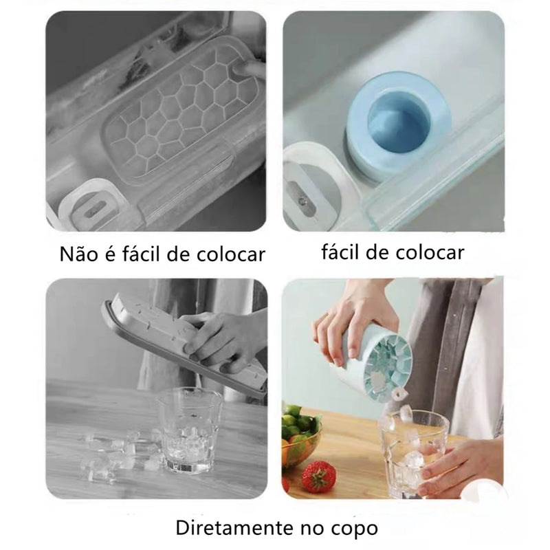 Molde de Cubo de Gelo em Silicone – Praticidade e Estilo! ❄️