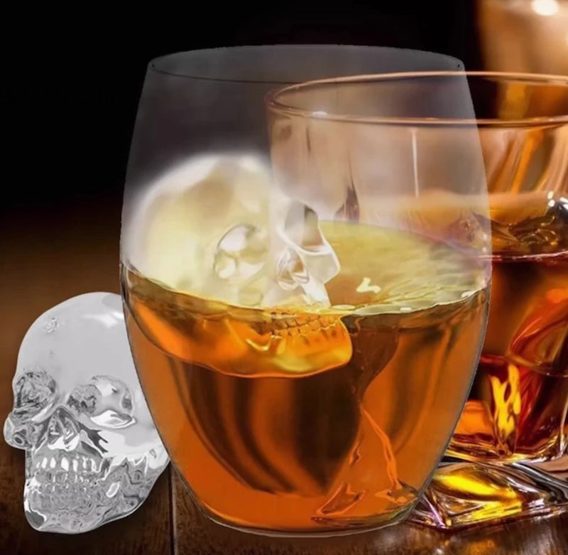 Forma de Gelo em Forma de Caveira - Seu Drink com Estilo! 💀