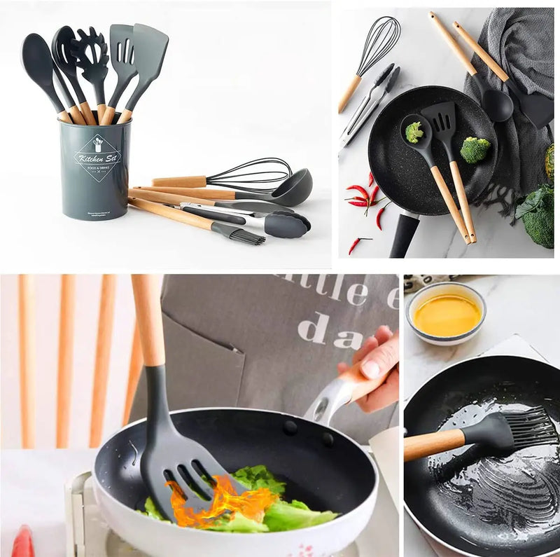 Kit de Utensílios de Cozinha com 12 Peças / BPA Free 🍴