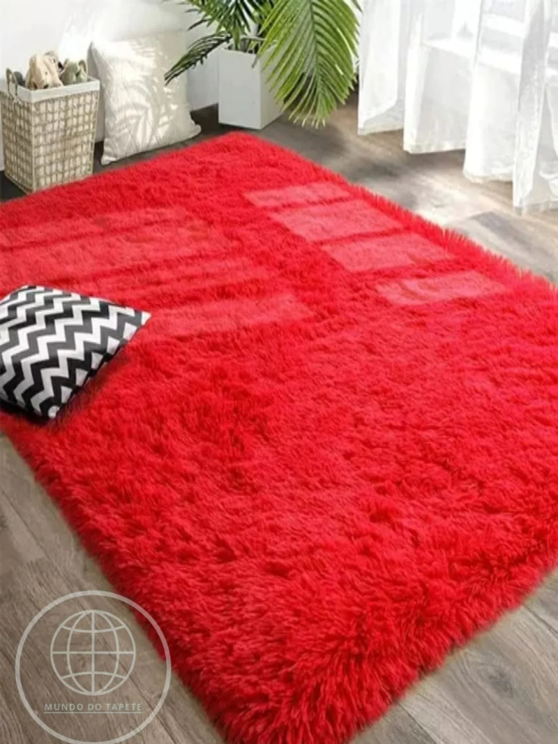 Tapete Felpudo Luxuoso - Vermelho- 1,50 x 2,0 mts