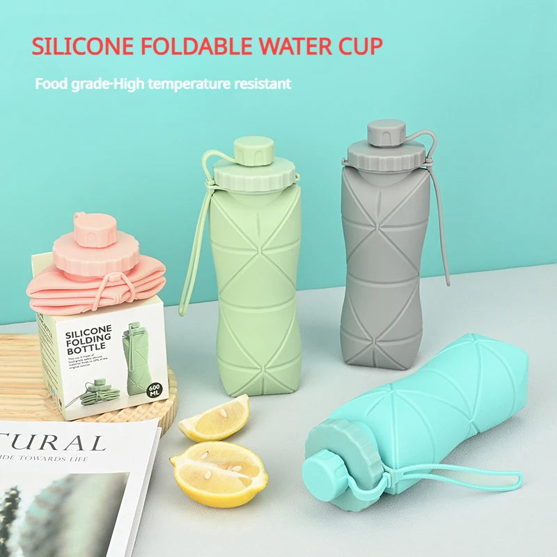 Garrafa Triangular Dobrável de Silicone - 600ml 💧