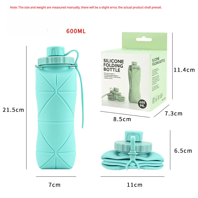 Garrafa Triangular Dobrável de Silicone - 600ml 💧